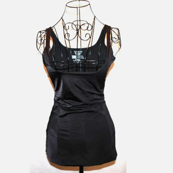 Spanx Assets Red Hot Black XL Briefer Slip Nylon Spandex Waist Cincher Cami Top - Picture 1 of 5